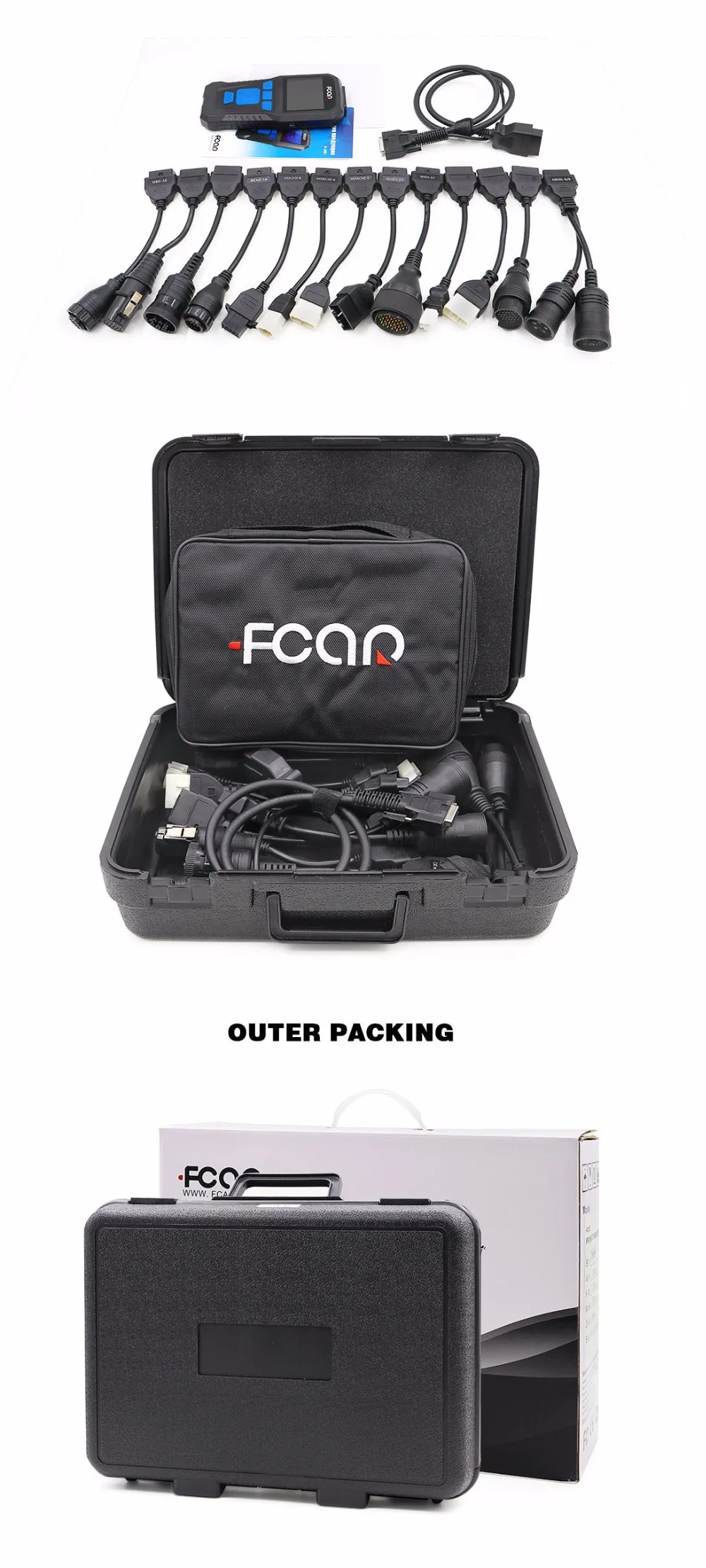 New diagnostic scanner FCAR F-50R for reading errors of diesel cars in Russian original F50R Full set code reader