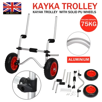 

Sit On Top Aluminium Kayak Trolley Adjustable Scupper Carrier Cart Transport Trailer Cart Removable Wheel Rowing Boat Accessory