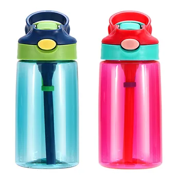 

New Children's Cup with Straw Cute Cartoon Plastic Cup Creative Primary School Baby Bottle Nipple Cup Kids Cup Sippy Cup