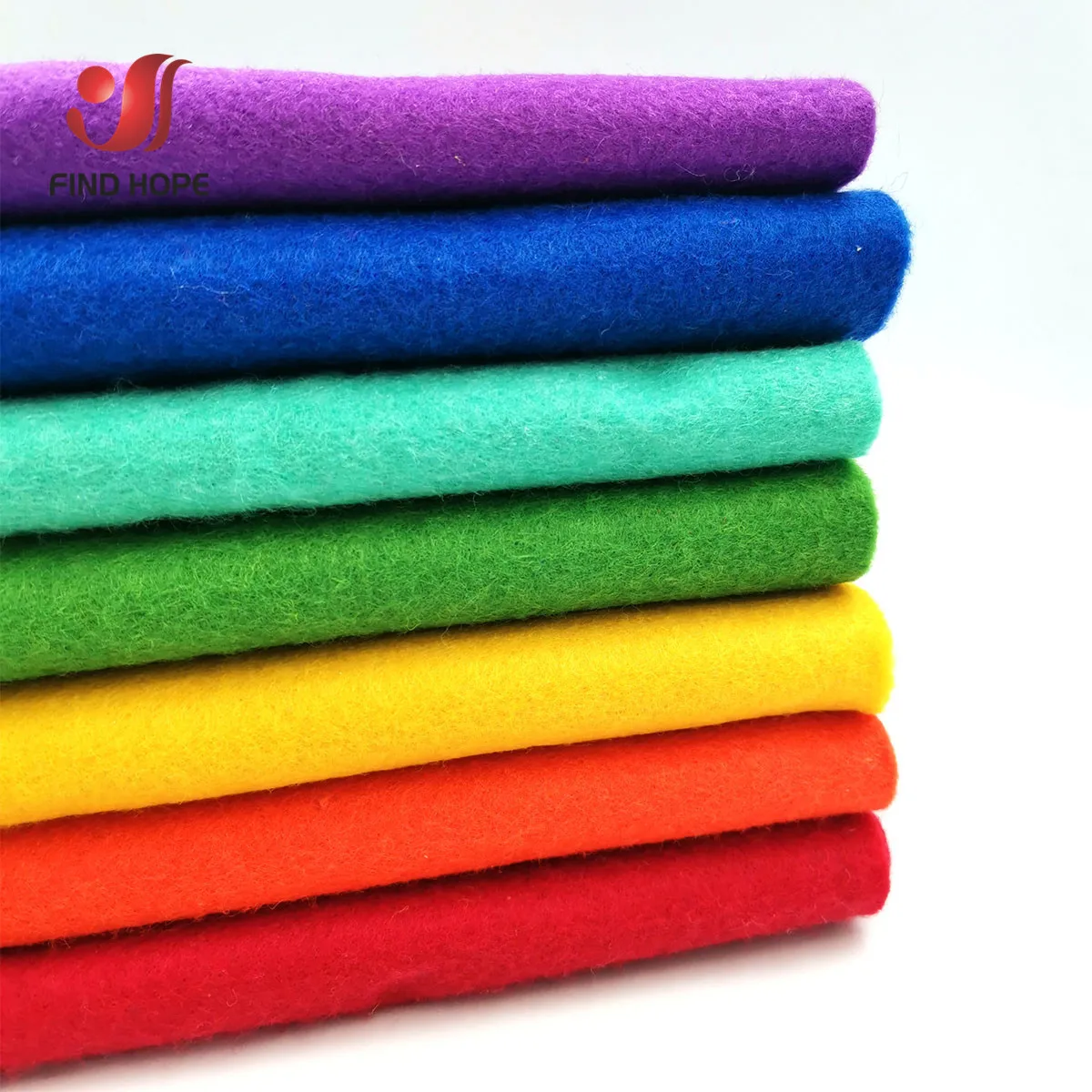 Set of 7 Soft Felt Fabric Rolls - 20x90cm Non-Woven Sheets for DIY Crafts & Sewing Projects (1.4mm Thick)