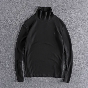 

Autumn and winter new texture men's high neck T-shirt warm men's Turtleneck sweater Top wt927
