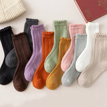 

Woman kawaii Socks Ruffle Frilly Socks Autumn New Fashion Cotton Lace Side Sox Casual Breathable Japanese Socks calcetines