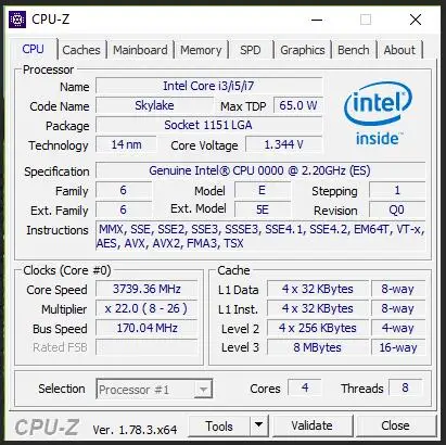 INTEL QHQG versión de ingenieria ES de I7 procesador cpu 2,2 GHz L501 Q0 paso quad core quad-core socket 1151