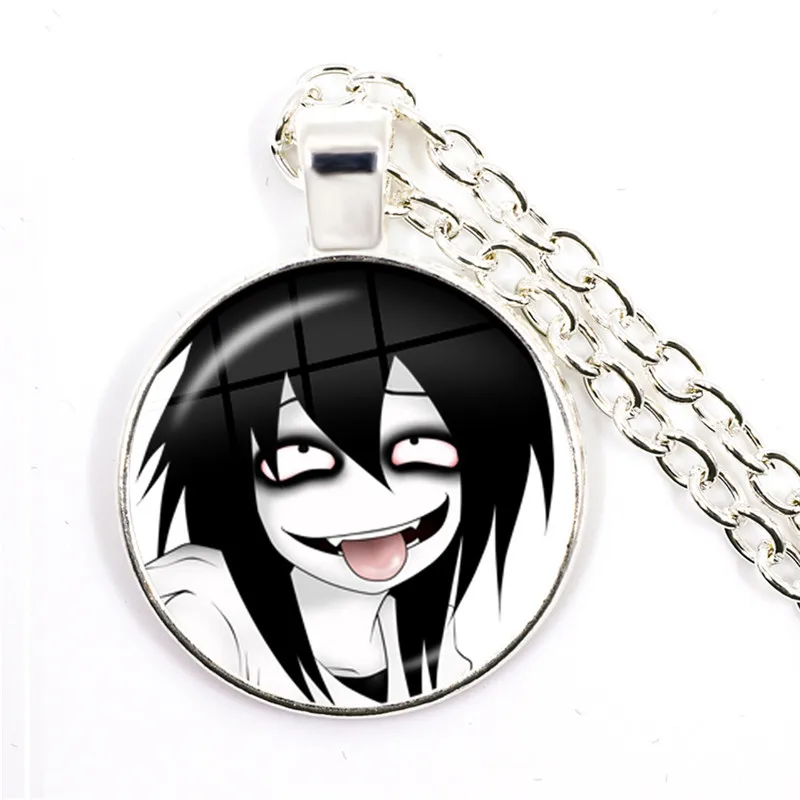 2021 New Jeff and Jane The Killer Pendant Necklace Creepypasta Creepy Pasta Ticci Toby Fashion Glass Cabochon Necklace