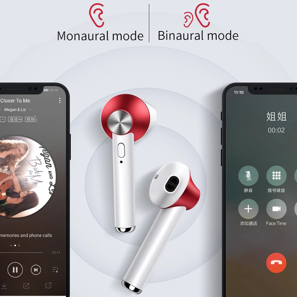 AZiMiYO D12 металлические bluetooth наушники 5,0 беспроводные tws наушники мини наушники с микрофоном зарядная коробка спортивная Гарнитура для смартфона
