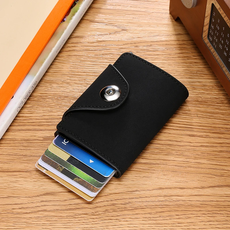 DIENQI Анти Rfid Блокировка смарт-бумажник держатель для карт для мужчин тонкий кошелек плоские портмоне винтажный кожаный кошелек для мужчин Vallet Walet черный