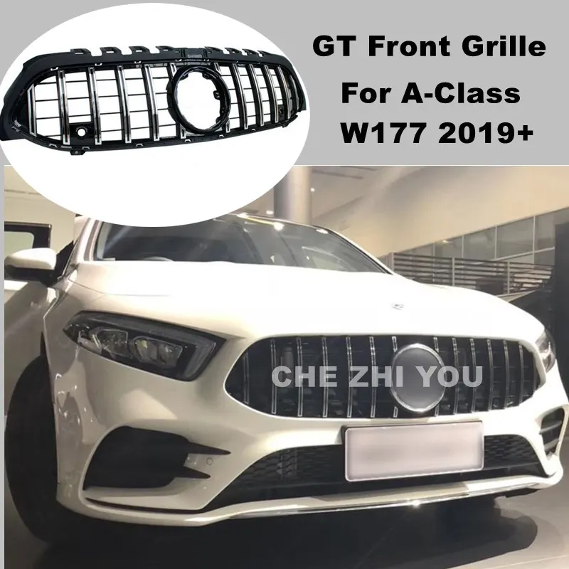 Передняя решетка подходит для Mercedes Benz NEW A class W177 GT GTR A180 A200 A260 A45 2019 + без