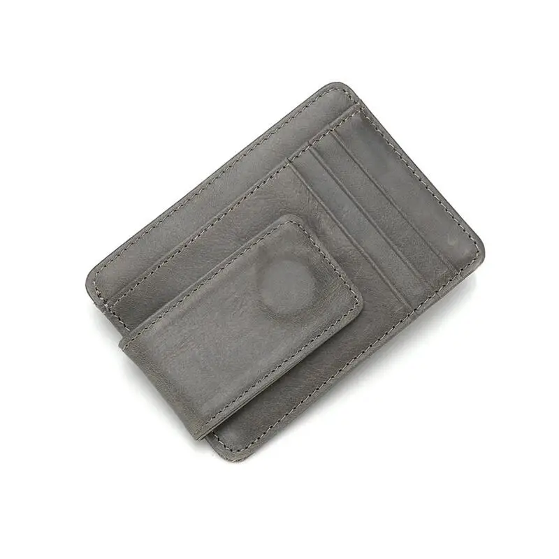 ACL-411 Grey CHSANATO винтажный держатель для кредитных карт, слот для карт из коровьей кожи, визитница для удостоверения личности, классический стиль, мужской карт-Холдер, кошелек, Rfid - Цвет: ACL-411 Grey