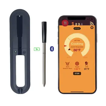 

100% Wireless Digital Bluetooth BBQ Thermometer With 2 Sensors APP Control Food Cooking Oven Meat Grill Thermometer Kitc