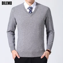 Новинка, модный брендовый мужской свитер, однотонный облегающий пуловер, вязаные Джемперы, толстая зимняя повседневная мужская одежда в Корейском стиле