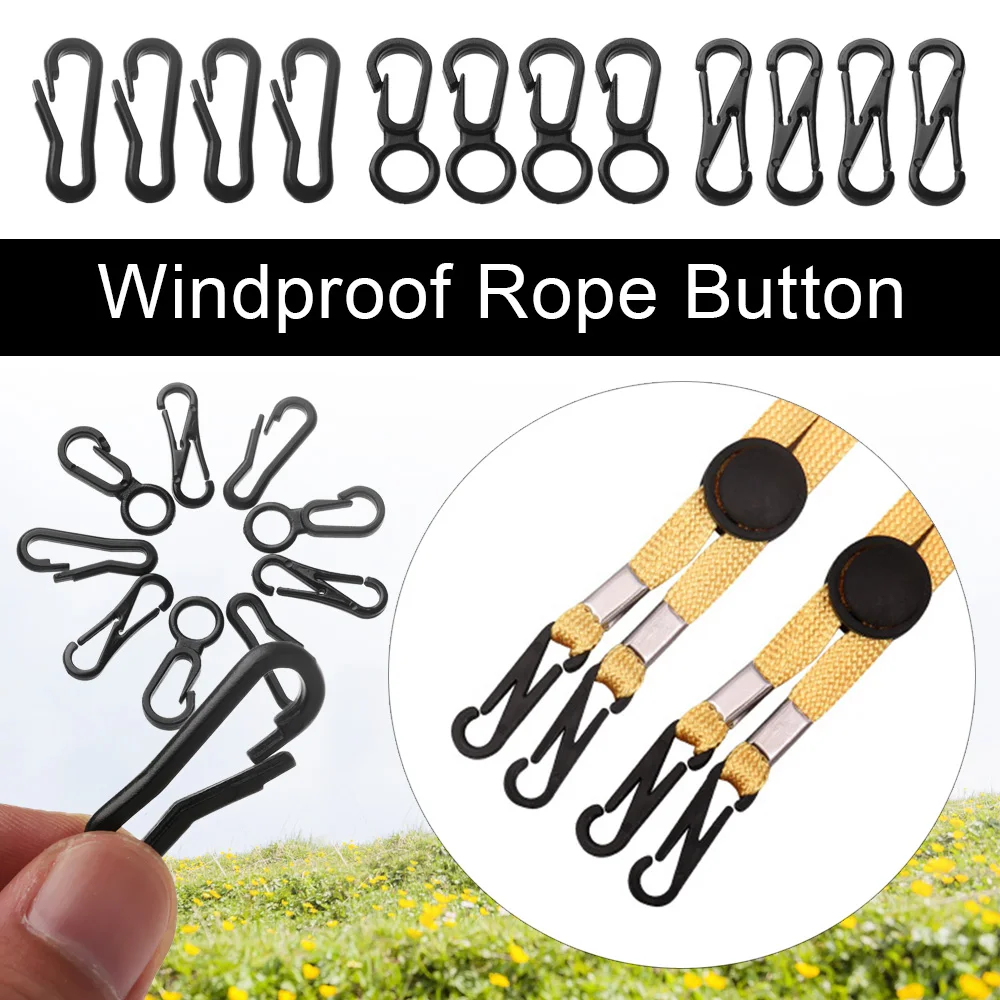 20pcs Plastic Mini Spring Backpack Clasps EDC Keychain Buckle Outdoor Cap Rope Fastener Rope Buckle Glasses Fastener Accessories