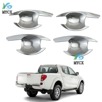 

Chrome for Mitsubishi L200 Triton accessories ABS plate door handle insert bowl for mitsubishi l200 triton 2006-2014 car styling