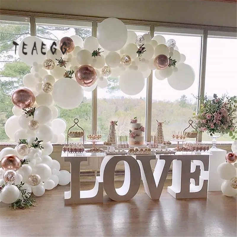 86 шт. белый золотой воздушный шар &quotКонфетти&quot Арка комплект гирлянды для