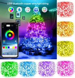 USB Christmas Tree Led String Lights with Smart Bluetooth App Remote Control 10/20M New Year Home Decor Holiday Light