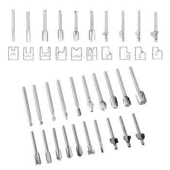 

Cutter Wood Router Bits Accessories 1/8\\\\\\\" Shank 20pcs HSS Carbide File Engraving