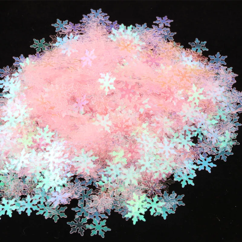 10mm Snowflake 3-10 мм розовые пайетки круглый сердце Снежинка цветок Форма ПВХ неупакованные Блестки для ремесла швейные фитинги украшения для одежды 20 г - Цвет: 10mm Snowflake