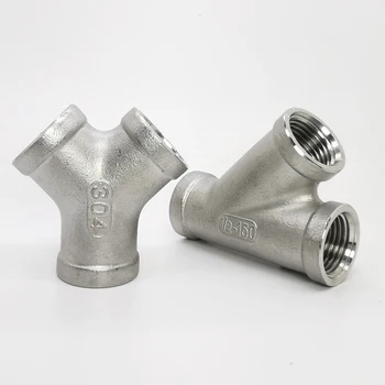 

1/4" 3/8" 1/2" 3/4" 1" 1-1/4" 1-1/2" 2" BSP Female Y Shape 3 Ways Connector Coupler Splicer Splitter 304 Stainless Fitting