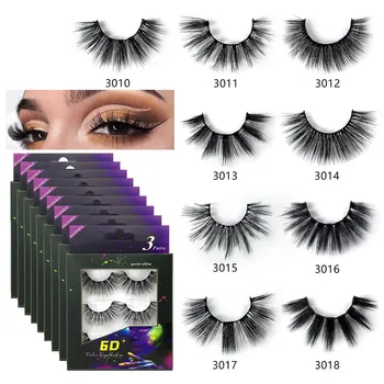 

Thick Hot Sale 3 Pairs/set 3D Crisscross Natural False Eyelashes Fashion False Eyelash Lashes Extension Supplies Big Eye Tools