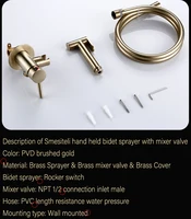 Bidet Sprayer ก๊อกน้ำร้อนและเย็นน้ำท่อห้องน้ำห้องครัว Smesiteli แปรงทองเหลืองมือถือติดผนังผสม 6