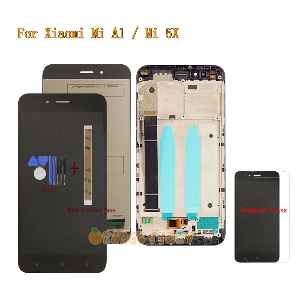 

LCD Display Replacement For Xiaomi Mi 5X / Mi A1 Full LCD display Monitor Sensor Touch Screen Glass Digitizer Assembly Frame