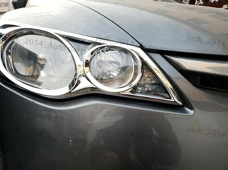 ABS Хромированная передняя фара крышка отделка 2 шт./компл. для Honda Civic 2006 2007 2008