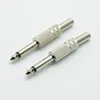 2pcs 6.35mm / 6.5mm 2Pole Mono Amplifier Plug 6.35 / 6.5 Metal Microphone jack plug-in Audio Connector for KTV ► Photo 2/3