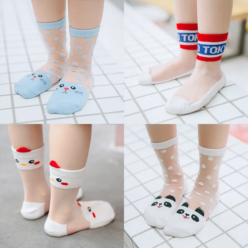 

Summer CHILDREN'S Socks Baby Children's Socks Polka Dot Breathable Fishnet Stockings Children Short Socks
