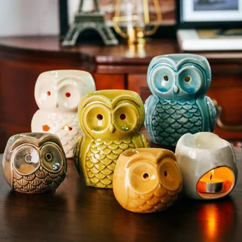 

Owl Aroma Oil Lamp Gifts And Crafts Home Decorations Essential Oil Burner Ceramic Aromatherapy Aroma Burner