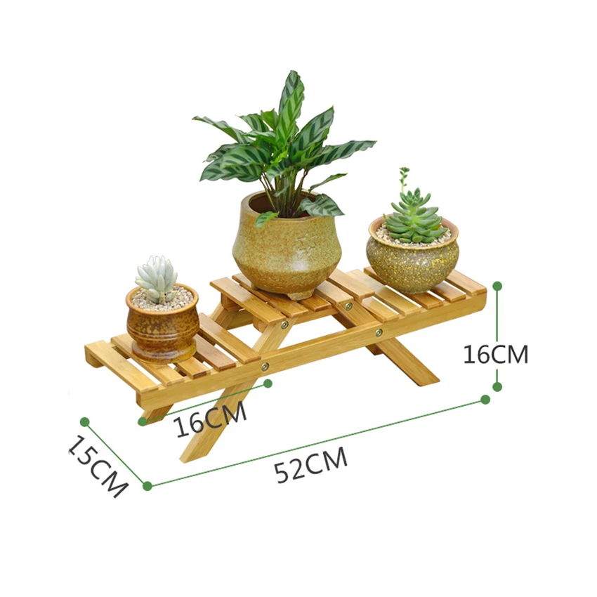 Flower Shelf Solid Wooden Floor Multi-Layer Folding Flower Stand Balcony Living Room Office Succulent Pot Rack