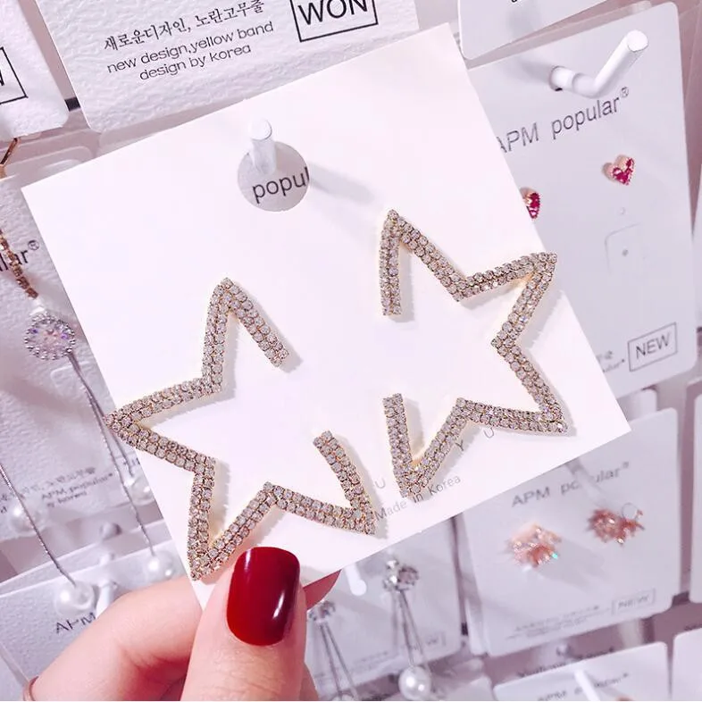 

Geometric Star Zircon Earrings for Women Fashion Trendy Charms Statement Elegant Luxury Stud Earring Jewelry Gift for Girls