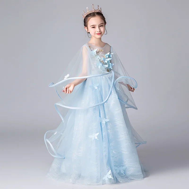 CHILDREN'S Dress Princess Dress Girls Puffy Yarn Little Girl Western Style Performance Wear Flower Boys/Flower Girls Host Piano