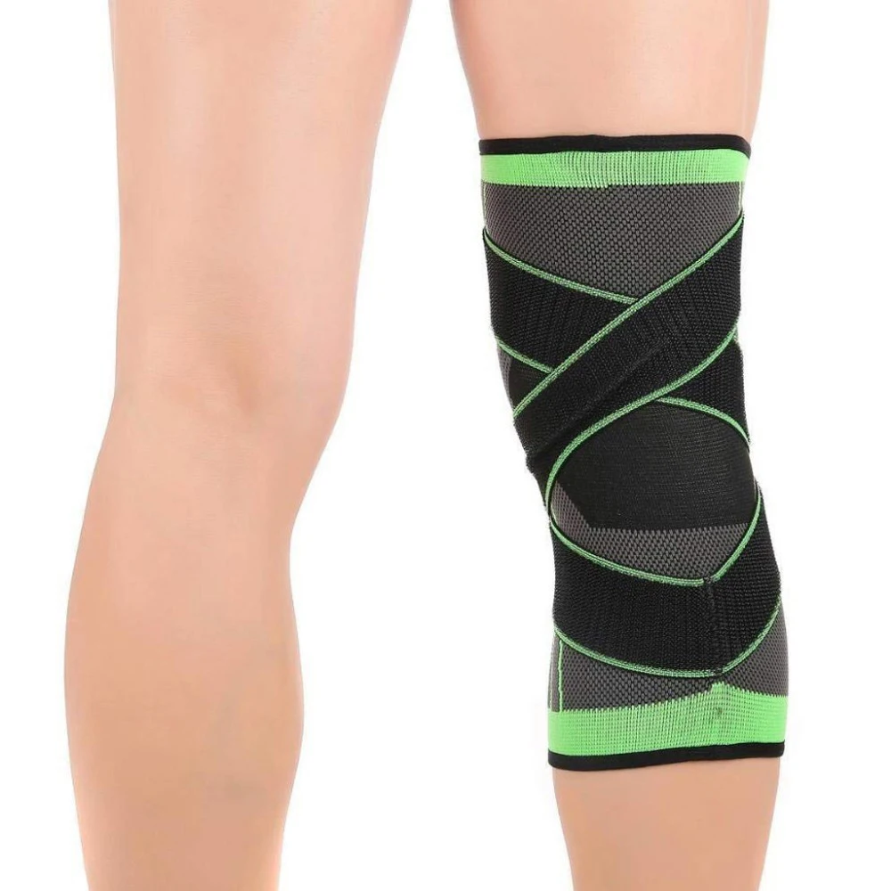 1PC Sport Kneepad Pressurized Elastic Knee Pads Support Sleeve Basketball Volleyball Brace Protective Gear Training