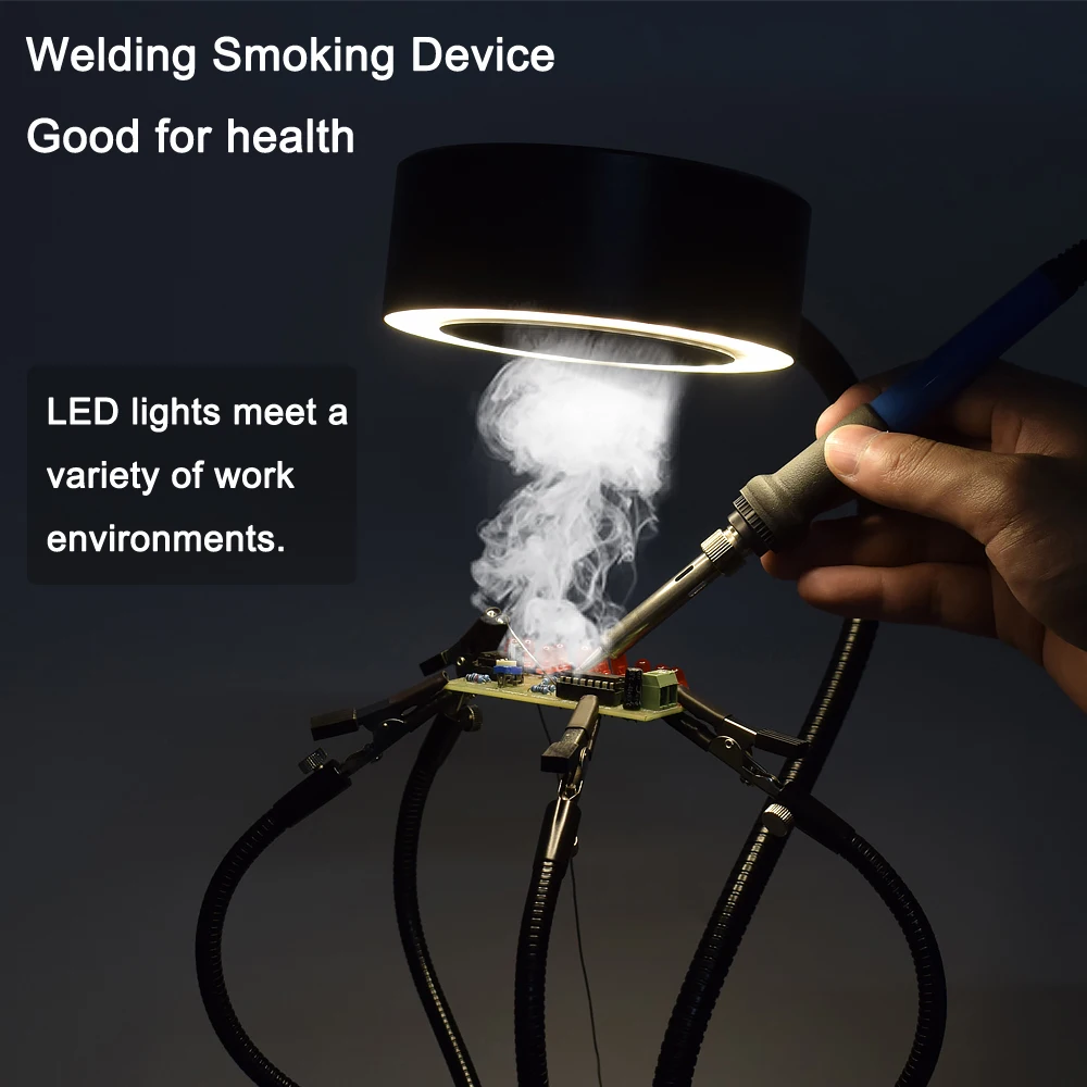 NEWACALOX Настольный зажим USB сварочный инструмент для курения с 3 цветами светодиодный светильник пайка вытяжной вентилятор фильтр курительное устройство инструмент