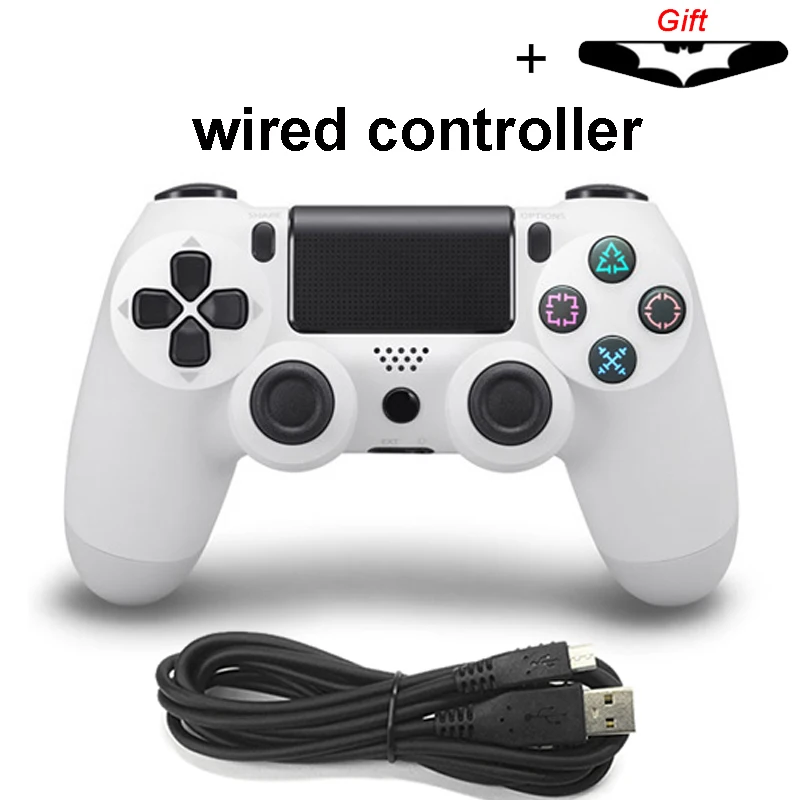 Bluetooth беспроводной/проводной джойстик для PS4 контроллер подходит для mando ps4 консоль для Playstation Dualshock 4 геймпад для PS3 - Цвет: wired White
