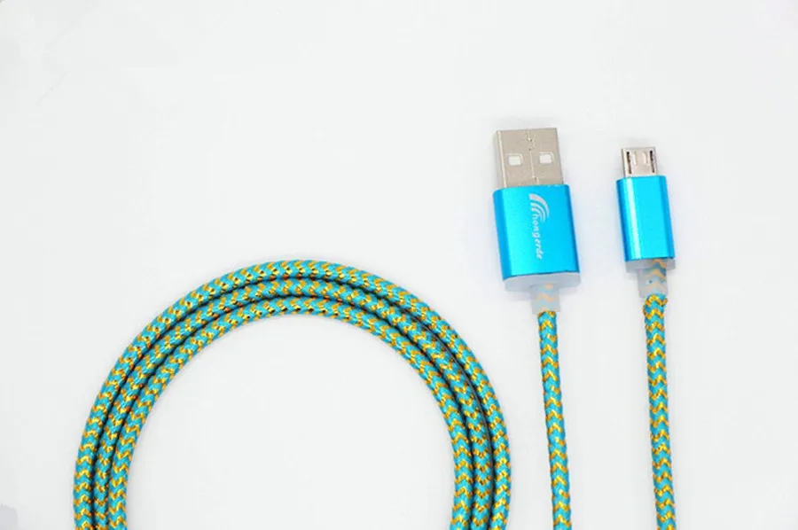 Кабель для сотового телефона 1 м разъем USB зарядное устройство Синхронизация usb кабель для V8 смартфон Банк питания - Цвет: Синий