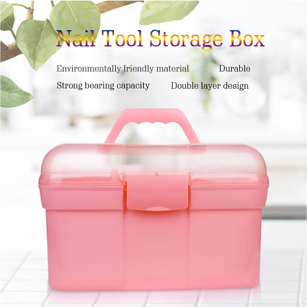  Three-Layer Big Capacity Nail Art Tool Storage Box Case Portable Organizer Tool for Art Craft & Cos