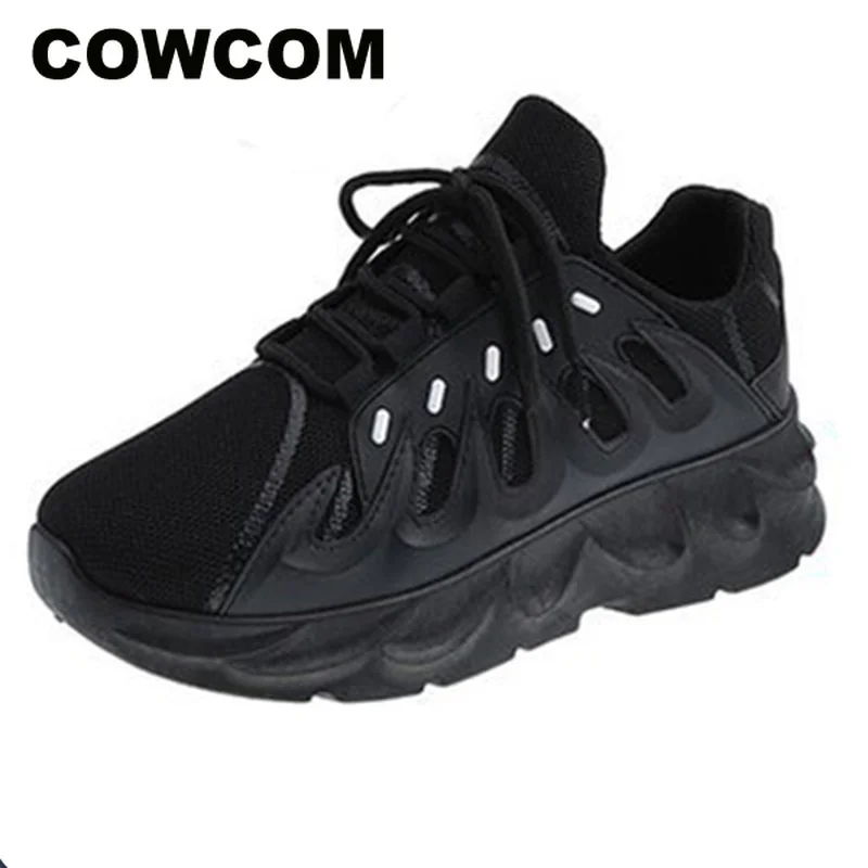 COWCOM/весна 2020 Новинка дышащая женская обувь на низком каблуке модная повседневная