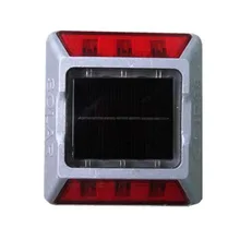6pcs Continus LED Light Aluminum Solar Road Stud for traffic safety with RED Continus LED Light