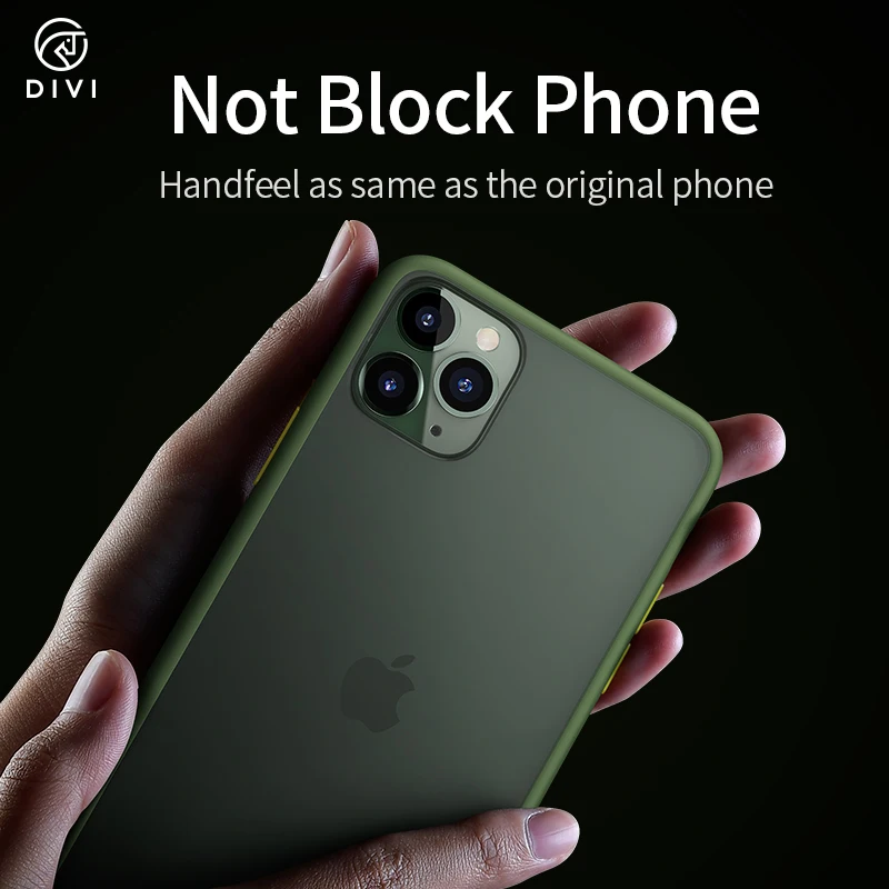 DIVI PC защитный чехол для телефона для iphone 11 11pro противоударный чехол для телефона для iphone 11 pro max черный зеленый чехол из закаленного стекла