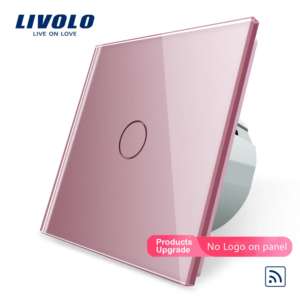 Livolo/Стандартный настенный светильник дистанционный сенсорный переключатель, 1gang 1way, Стекло Панель, 220~ 250 V, C701R-1/2/3/5, без пульта дистанционного управления, без логотипа