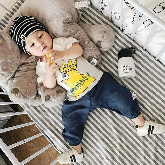 Mini Babe City/Новинка года; Летние противомоскитные штаны с гусеничной уткой; Брендовая детская одежда в Корейском стиле