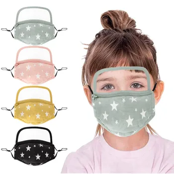

Children Facial Mask Cloth Face Shield Washable Reusable Mouth Mask Breathable Face Mask With Filter And Eye Shield