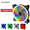 Olskrd LED Case Fan 120mm computer PC cooling fan RGB light ultra-quiet Sleeve Bearing 4pin Cooling Cooler CPU Coolers Radiators ► Photo 1/6