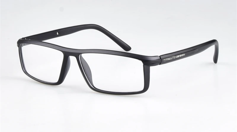 Высокое качество, прямоугольные очки TR90, оправа для мужчин и женщин, унисекс, прозрачные очки, близорукость, оптические очки oculos de grau - Цвет оправы: Black