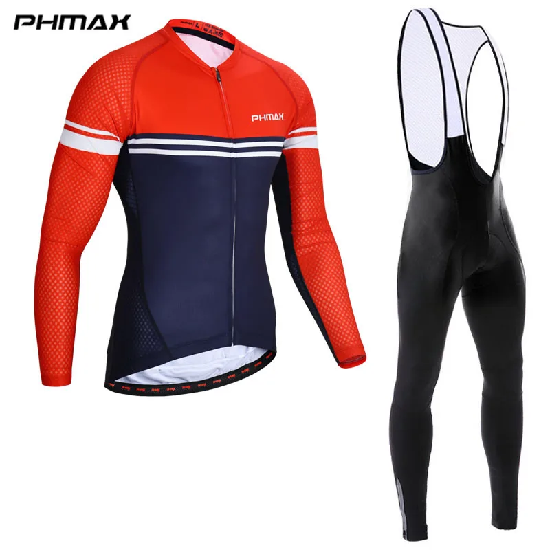 PHMAX с длинным рукавом Велоспорт Джерси набор весна MTB велосипед одежда Ropa Майо гоночный велосипед одежда Велоспорт Комплект