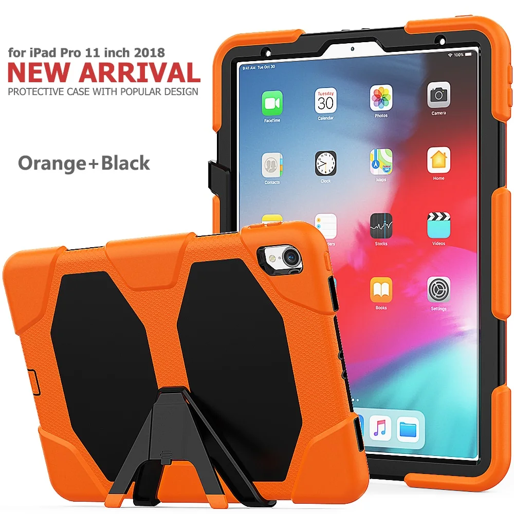 

Shockproof Hard Case for ipad Pro 11 Case 2020 with Removable Kickstand Front Screen Protector Heavy Duty Silicone Table Cover