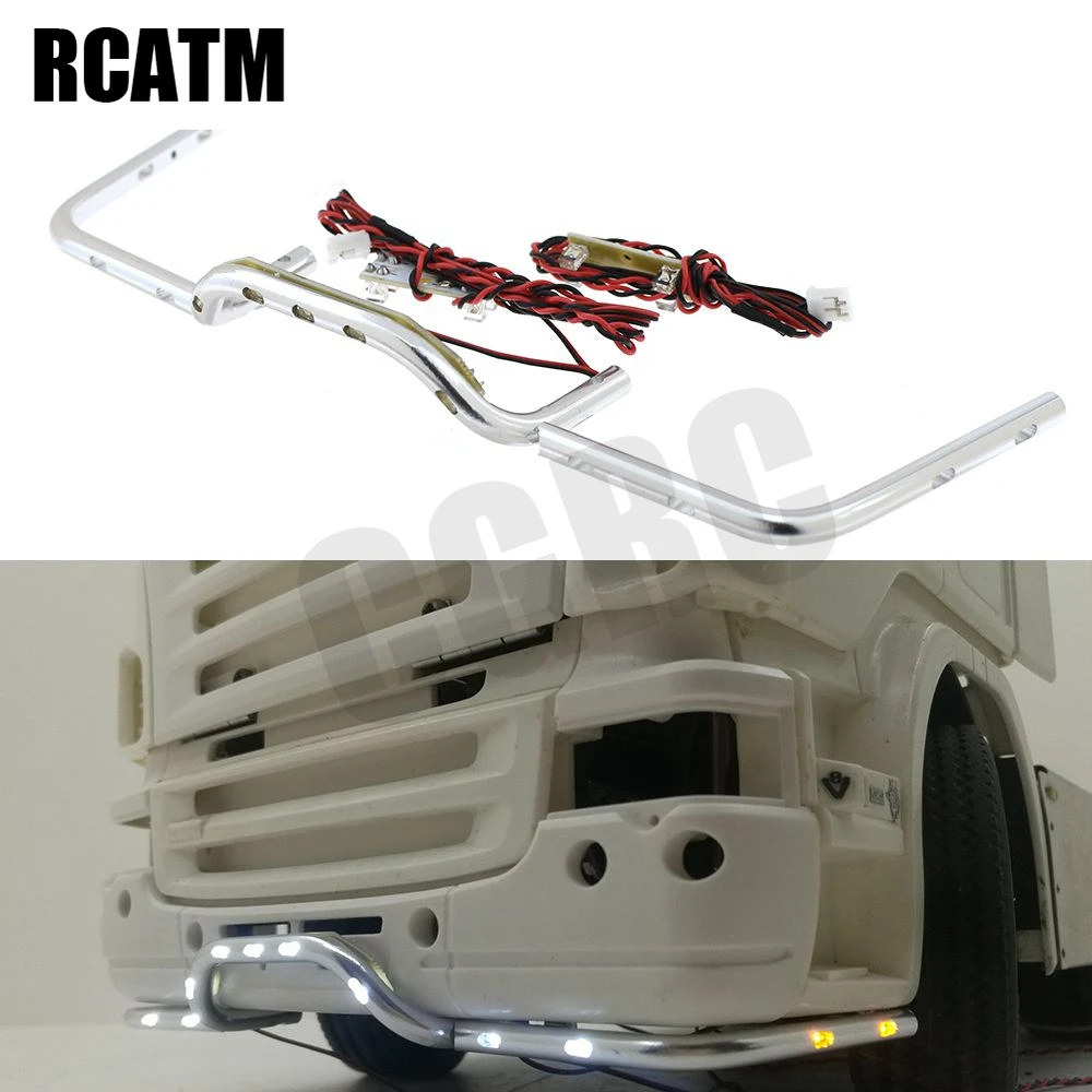 ToucanRC Paraurti anteriore in metallo luce LED fai da te Tamiya 1/14