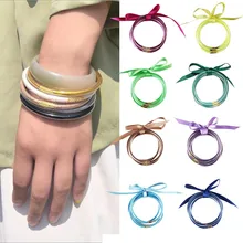 Gofuly браслеты для женщин трендовые цветные пудры с лентой многослойный браслет ювелирные изделия праздничные подарочные Браслеты Mujer Moda