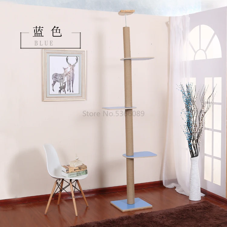 Imported Pine Cat Climbing Solid Wood Tongtian Column Cat Furniture Cat Platform Cat Tree Indomitable Factory Outlet - Цвет: Золотой