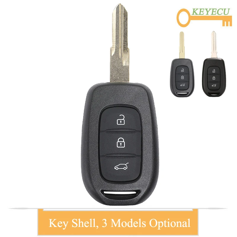KEYECU 10 шт. пульт дистанционного управления автомобильный ключ чехол для Renault Duster trafc Clio4 Master3 Logan Dokker, брелок 3 кнопки с лезвием